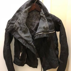 RICK OWENS CLASSIC BIKER JACKET BLACK LEATHER